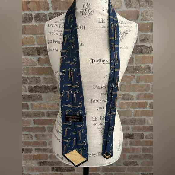 Robert talbott best of class navy blue gold grape vine men’s silk tie wine gift - Picture 12 of 15